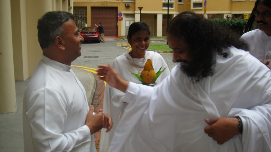 2 Blessing from Guru Mahan Upon Arrival to Singapore Sabai